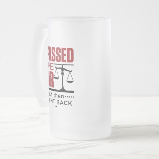 Bar Exam Funny Joke I Passete die Bar Mattglas Bierglas (Vorderseite Links)