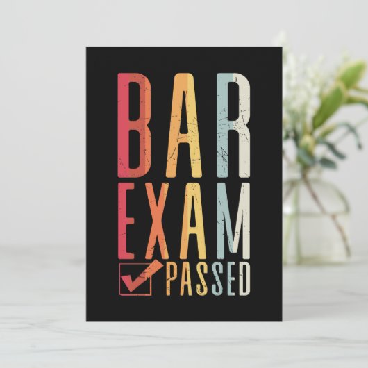 Bar Exam Karo Rechtsanwalt Passer Absolvent Einladung (Stehend Vorderseite)