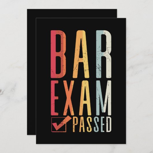 Bar Exam Karo Rechtsanwalt Passer Absolvent Einladung (Vorne/Hinten)
