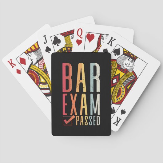 Bar Exam Karo Rechtsanwalt Passer Absolvent Spielkarten (Rückseite)