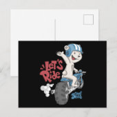 Bär fährt Motorrad Postkarte (Vorne/Hinten)