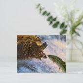BÄR FISCH WILDES TIER POSTCROSSING POSTKARTE (Stehend Vorderseite)