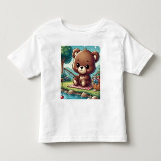 Bär fischt am Seeufer Tee-Shirt Kleinkind T-shirt