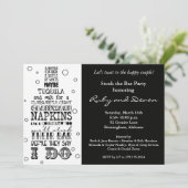 Bar Flasche Rhyton Party Einladung - Schwarz (Stehend Vorderseite)