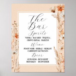 Bar Floral Wedding Boho Florals Bohemisch Poster