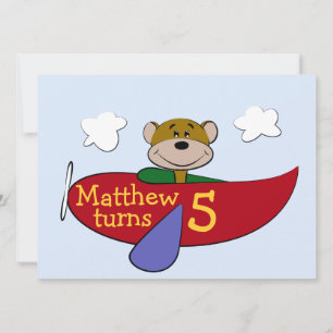 Bär Flugzeug Geburtstag Einladung