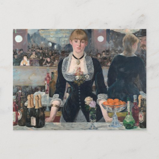 Bar Folies-Bergere Manet Impressionist Malerei Postkarte (Vorderseite)