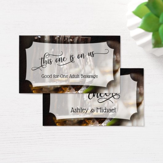 Bar-Foto, Script-Wedding & Event Drinks Tickets (Schreibtisch)