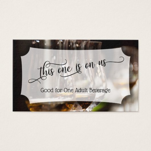 Bar-Foto, Script-Wedding & Event Drinks Tickets (Vorderseite)