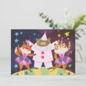 Bär, Fox und Tiger Pierrot Clown DIY Blank Einladung (Stehend Vorderseite)