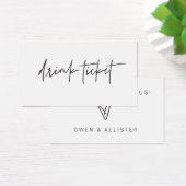 Bar Free Drink Ticket Hochzeitkarte Empfang (Schreibtisch)