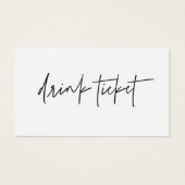 Bar Free Drink Ticket Hochzeitkarte Empfang (Vorderseite)