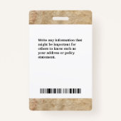 Bar für das Foto-ID-Logo des Mitarbeiters Benutzer Ausweis (Rückseite)