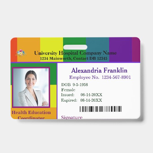 Bar für das Logo des benutzerdefinierten Employee  Ausweis (Front)