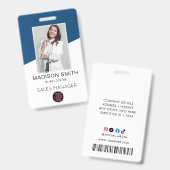 Bar für das Logo des Unternehmens Mitarbeiter-Foto Ausweis (Vorder- & Rückseite)