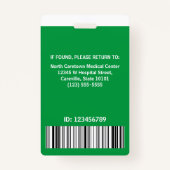 Bar für das Logo für Nurse Hospital Mitarbeiter im Ausweis (Rückseite)