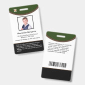 Bar für den  des Namens des Fotos für benutzerdefi Ausweis (Vorder- & Rückseite)