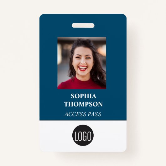 Bar für den Namen Ihres Logopersonals Blau des Fot Ausweis (Vorderseite)