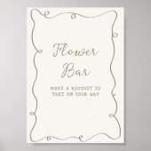 Bar für die Blume von handgezogenen Rahmen mit grü Poster (Vorne)