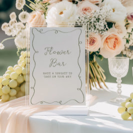 Bar für die Blume von handgezogenen Rahmen mit grü Poster