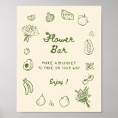 Bar für grüne Blume vom Markt Poster (Vorne)