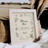 Bar für grüne Blume vom Markt Poster