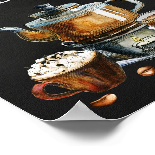 Bar für Kaffee und Tee Poster (Ecke)