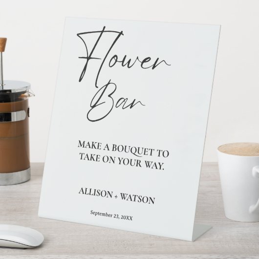 Bar für Minimalistische Blume Brautparty Blume Sockelschild (In Situ)