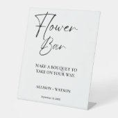 Bar für Minimalistische Blume Brautparty Blume Sockelschild (Vorderseite)
