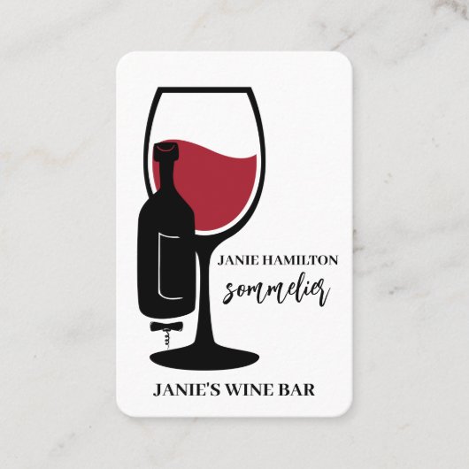 Bar für Rotwein QR-Code Visitenkarte (Vorderseite)