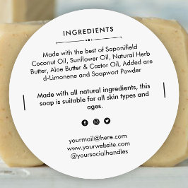 Bar für runde Seifen Runder Aufkleber