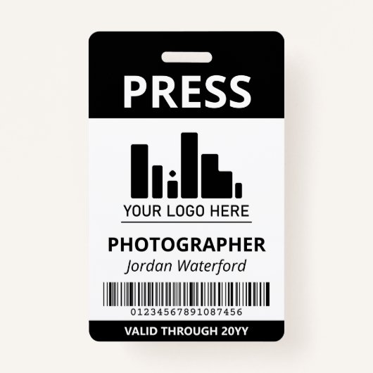 Bar für Schwarze Logos Ausweis (Vorderseite)