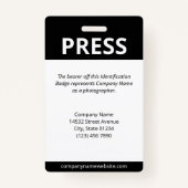 Bar für Schwarze Logos Ausweis (Rückseite)