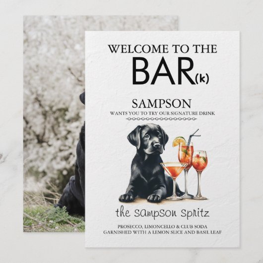 Bar für schwarzes Labor Menükarte (Vorne/Hinten)