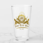 Bar für viktorianische Monogramm-Textfarbe Glas (Vorderseite)