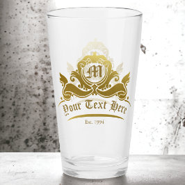 Bar für viktorianische Monogramm-Textfarbe Glas