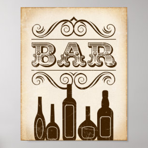 BAR für Vintages Party Poster