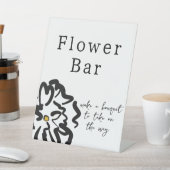 Bar für zeitgenössische Schwarz-Weiß-Blume Sockelschild