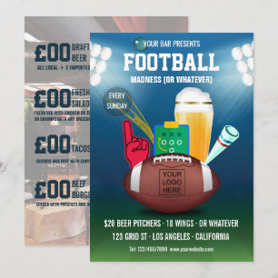 Bar-Fußball-Event-Promo-Menü Foto und Logo hinzufü Einladung