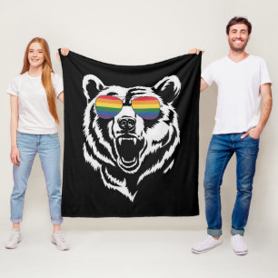 Bär Gay LGBTQ Regenbogen-Sonnenbrille Pride-Flagge Fleecedecke