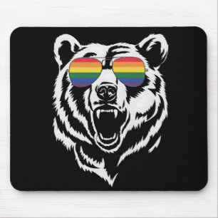 Bär Gay LGBTQ Regenbogen-Sonnenbrille Pride-Flagge Mousepad