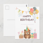 Bär Geburtstag Postkarte (Vorne/Hinten)