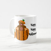 Bär gekleidet als Kürbis Kaffeetasse (Vorderseite Links)