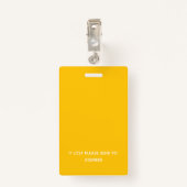 Bar, gelbe Logonummer Ausweis (Rückseite mit Klammer)