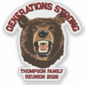 Bär “Generationsstark” Individuelle Familienzusamm Aufkleber (Vorderseite)