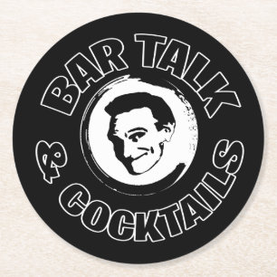 Bar-Gespräch u. Cocktail-Logo-Untersetzer Runder Pappuntersetzer