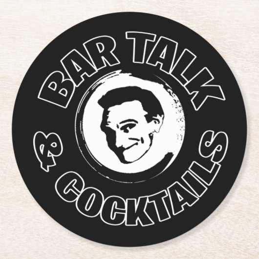 Bar-Gespräch u. Cocktail-Logo-Untersetzer Runder Pappuntersetzer (Vorderseite)