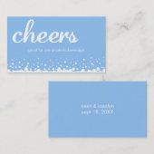 Bar-Getränkkarte der blauen Beifallblasenhochzeit Rabattkarte (Vorne/Hinten)