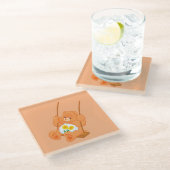 Bär Glas Untersetzer (Schrägansicht)
