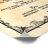 Bar Gothic Halloween Sign Bats Hochzeitsempfang Poster (Ecke)